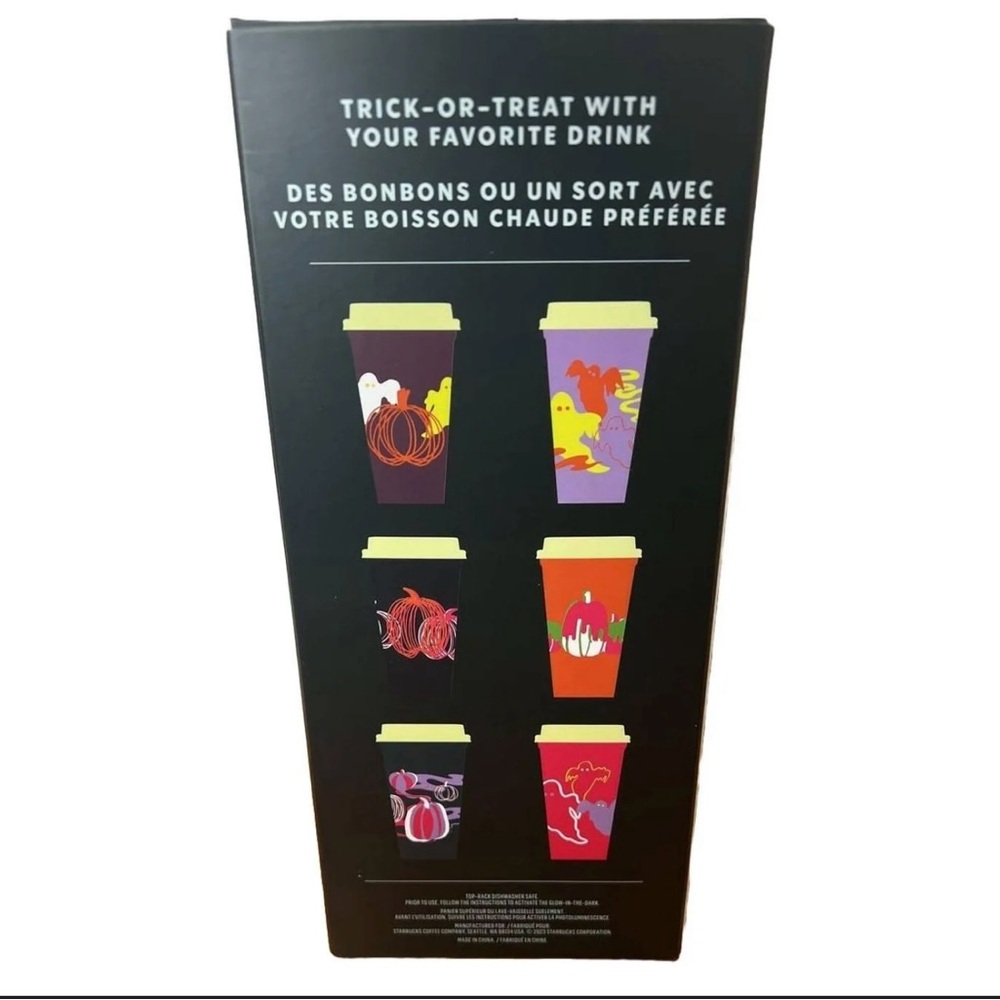 Starbucks Halloween 2023 Glow-In-The Dark 6 Pack 16 Oz Reusable Hot Cups NEW! - Picture 10 of 13